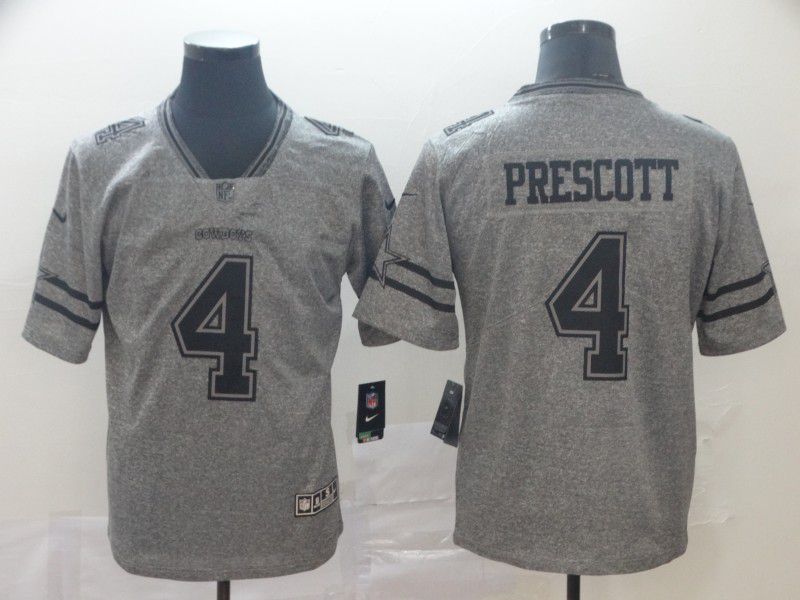 Men Dallas cowboys #4 Prescott Gray Nike Vapor Untouchable Stitched Gridiron Limited NFL Jerseys